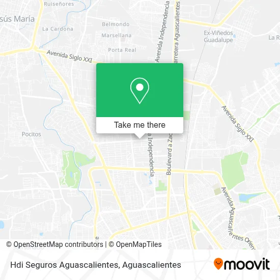 Hdi Seguros Aguascalientes map
