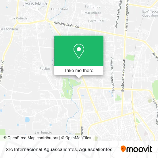 Src Internacional Aguascalientes map