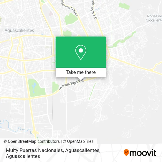 Multy Puertas Nacionales, Aguascalientes map