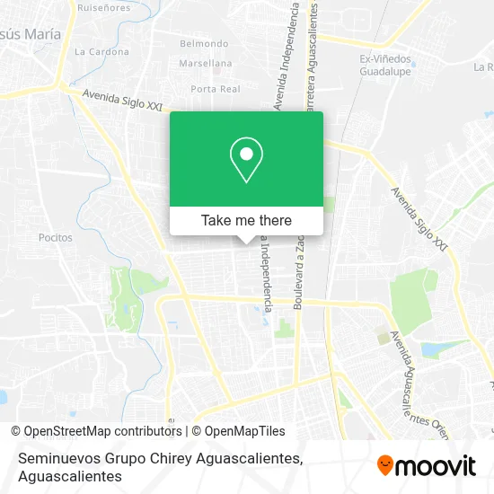Seminuevos Grupo Chirey Aguascalientes map