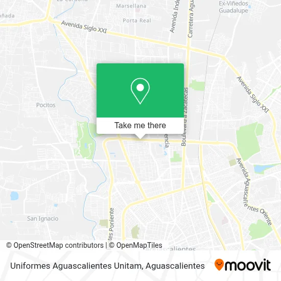 Uniformes Aguascalientes Unitam map