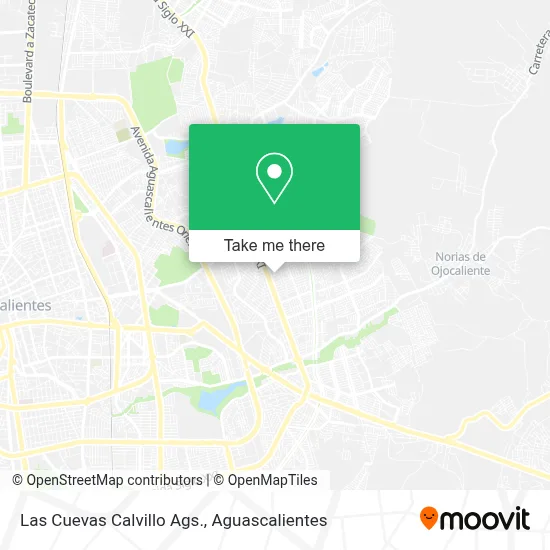 Las Cuevas Calvillo Ags. map