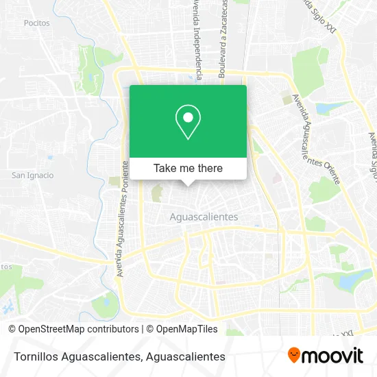 Tornillos Aguascalientes map