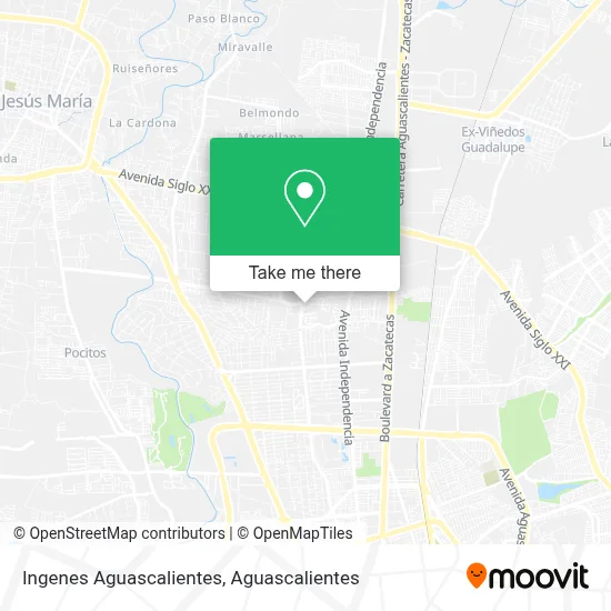 Ingenes Aguascalientes map