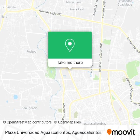 Plaza Universidad Aguascalientes map
