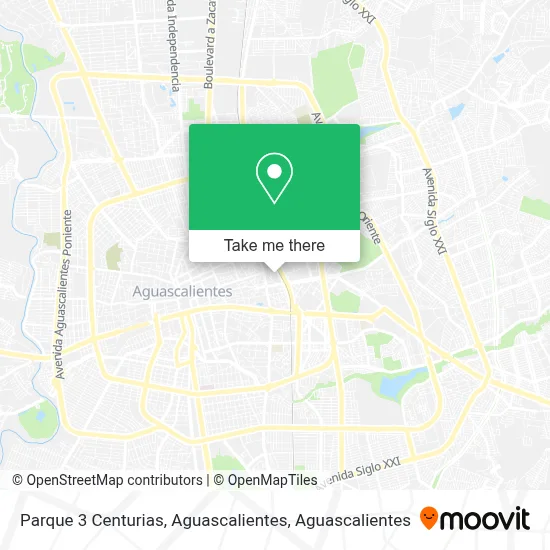 Parque 3 Centurias, Aguascalientes map