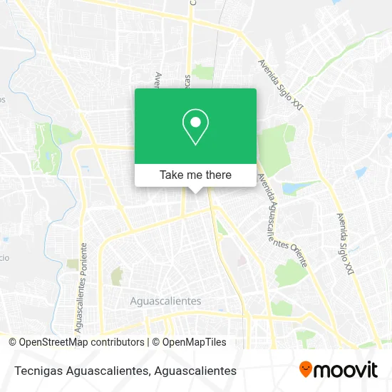 Tecnigas Aguascalientes map