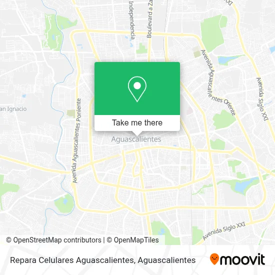 Repara Celulares Aguascalientes map