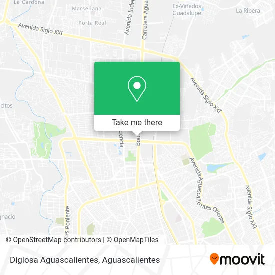 Diglosa Aguascalientes map