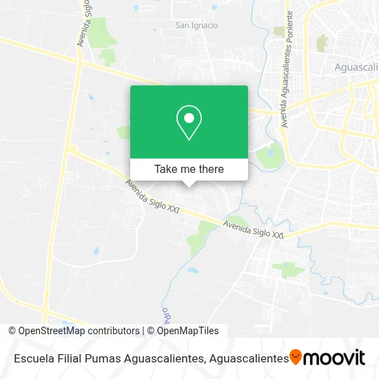 Escuela Filial Pumas Aguascalientes map
