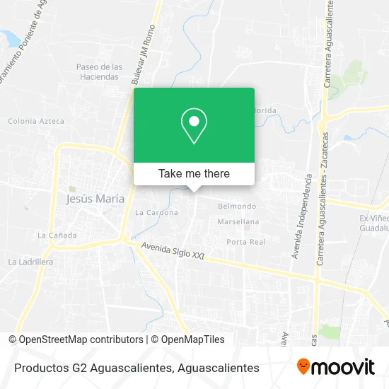 Productos G2 Aguascalientes map