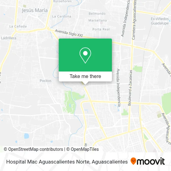 Hospital Mac Aguascalientes Norte map