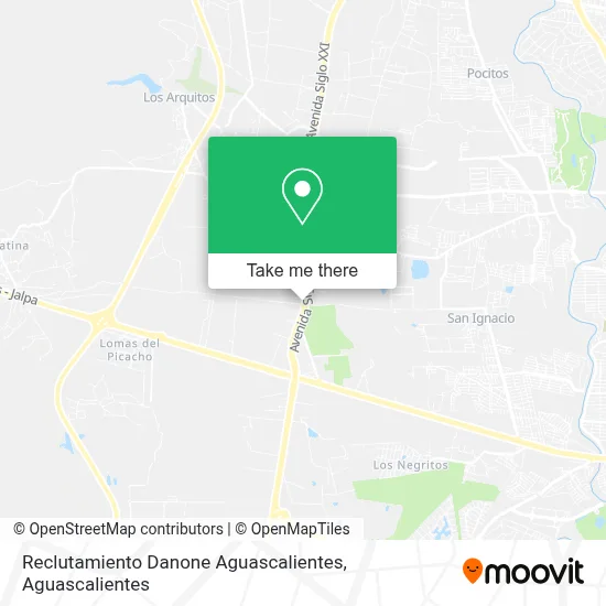Reclutamiento Danone Aguascalientes map