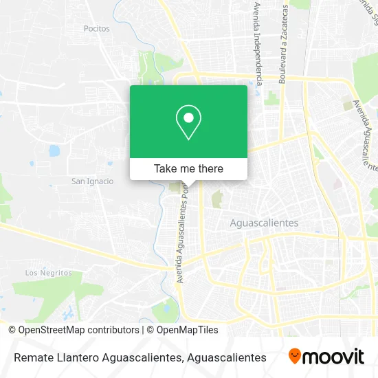 Remate Llantero Aguascalientes map