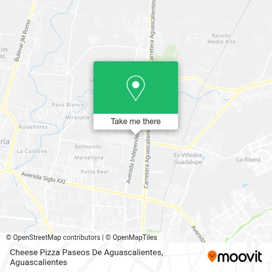 Cheese Pizza Paseos De Aguascalientes map