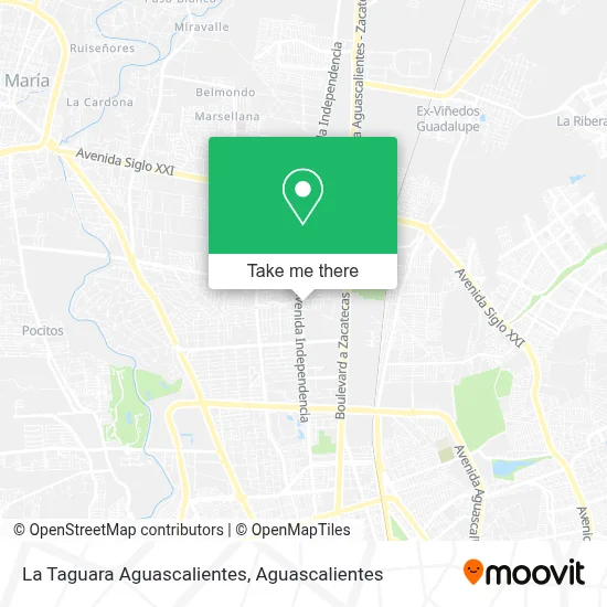 La Taguara Aguascalientes map