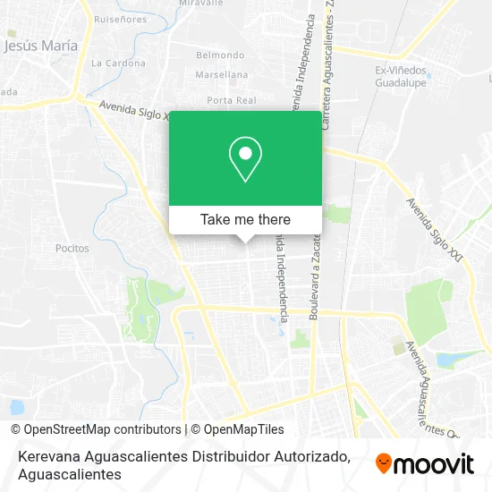 Kerevana Aguascalientes Distribuidor Autorizado map