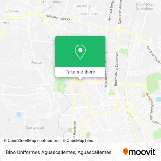 Bibo Uniformes Aguascalientes map