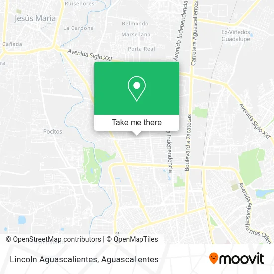 Lincoln Aguascalientes map