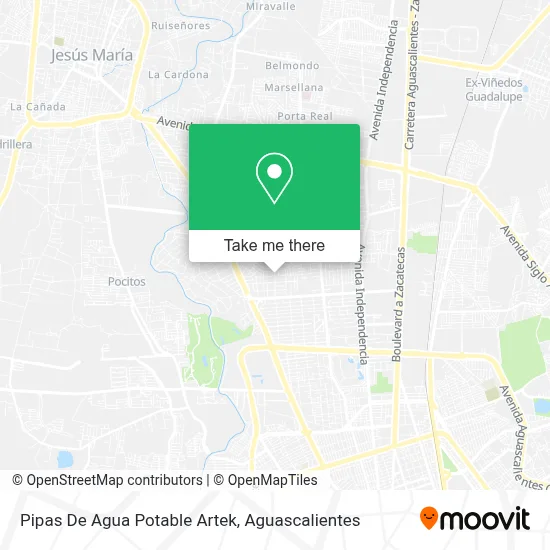 Pipas De Agua Potable Artek map