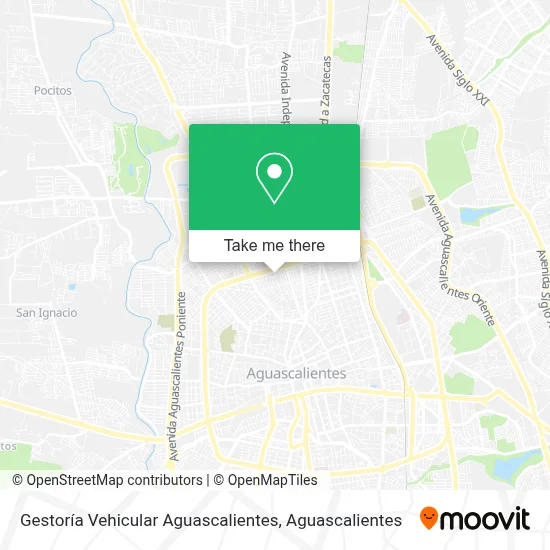 Gestoría Vehicular Aguascalientes map