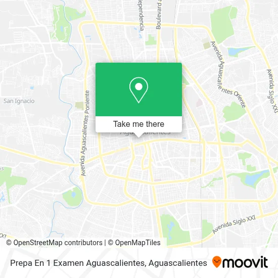 Prepa En 1 Examen Aguascalientes map