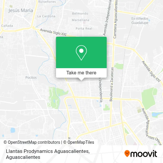 Llantas Prodynamics Aguascalientes map