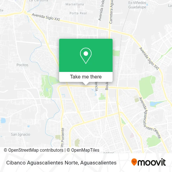 Cibanco Aguascalientes Norte map