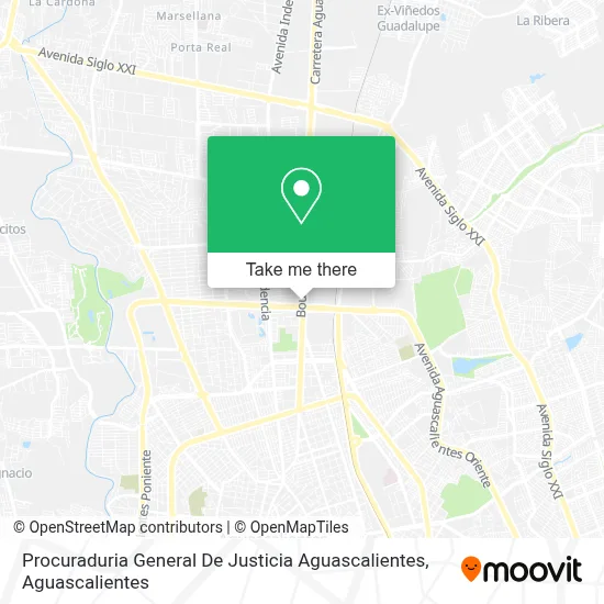 Procuraduria General De Justicia Aguascalientes map