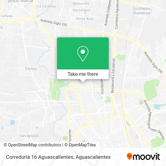 Correduría 16 Aguascalientes map