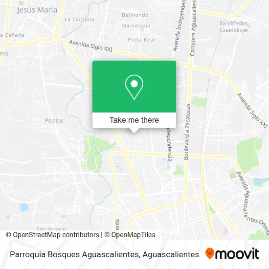 Parroquia Bosques Aguascalientes map