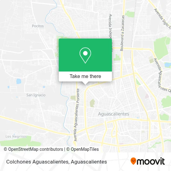 Colchones Aguascalientes map