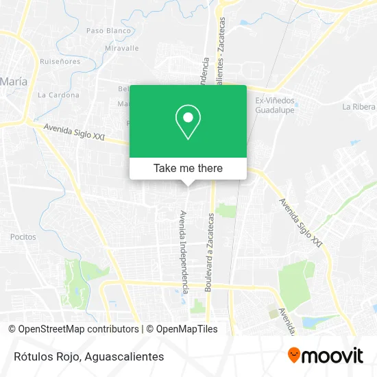 Rótulos Rojo map