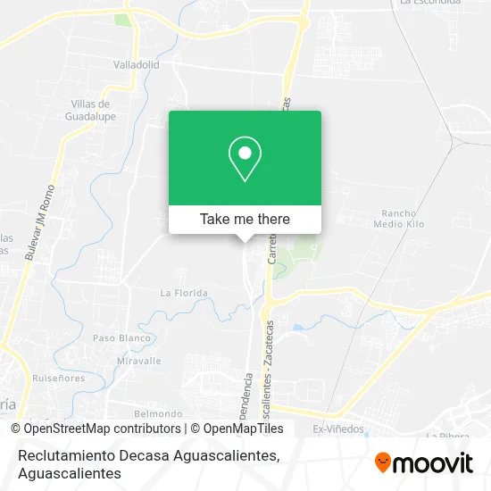 Reclutamiento Decasa Aguascalientes map