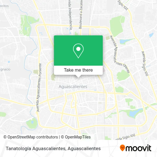 Tanatología Aguascalientes map