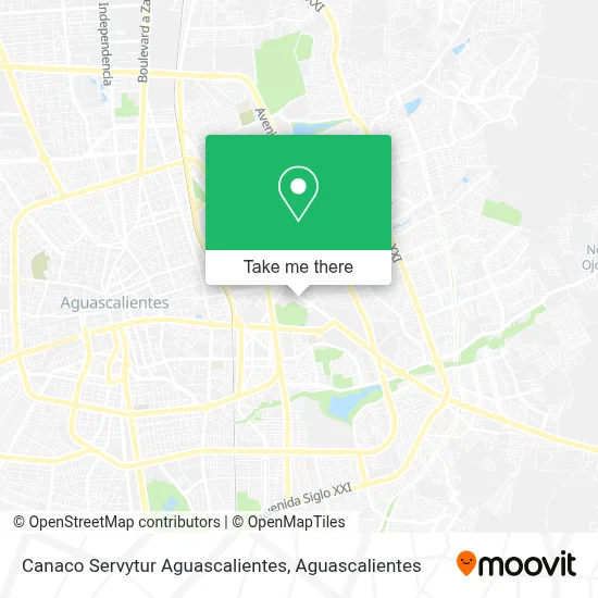 Canaco Servytur Aguascalientes map