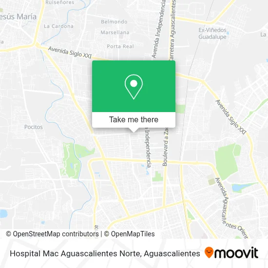 Hospital Mac Aguascalientes Norte map