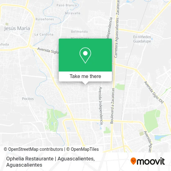 Ophelia Restaurante | Aguascalientes map
