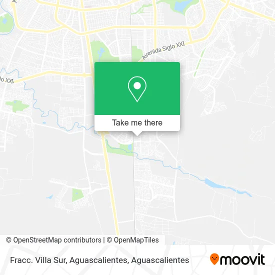 Fracc. Villa Sur, Aguascalientes map