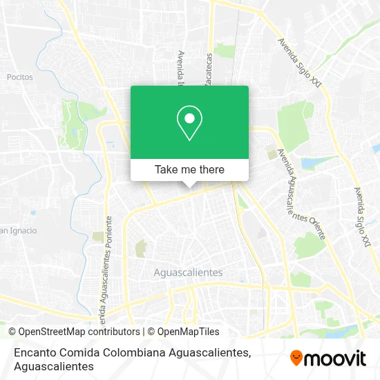 Encanto Comida Colombiana Aguascalientes map