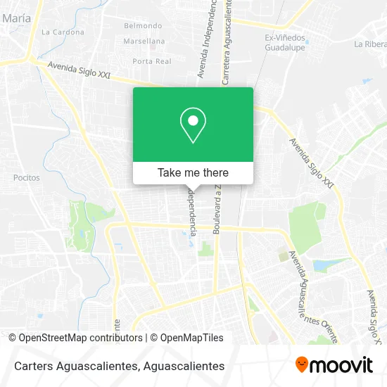 Carters Aguascalientes map