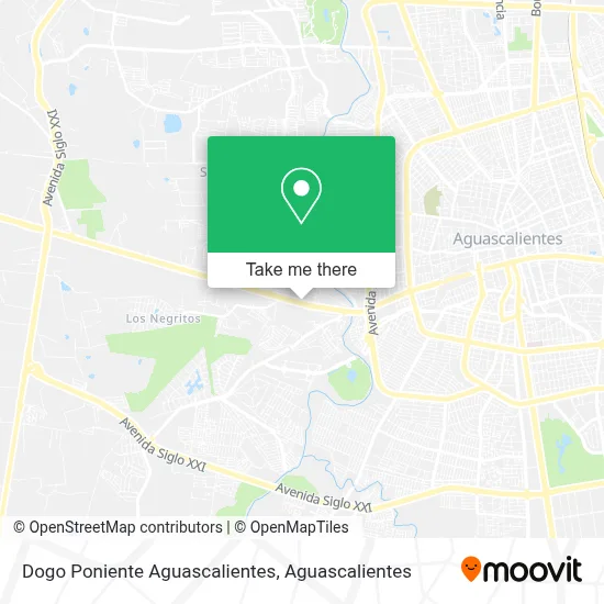 Dogo Poniente Aguascalientes map