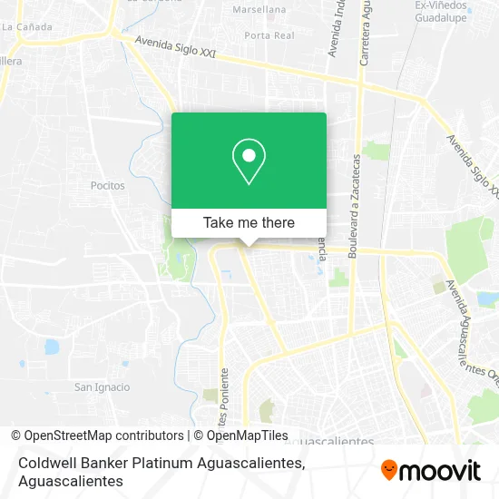 Coldwell Banker Platinum Aguascalientes map
