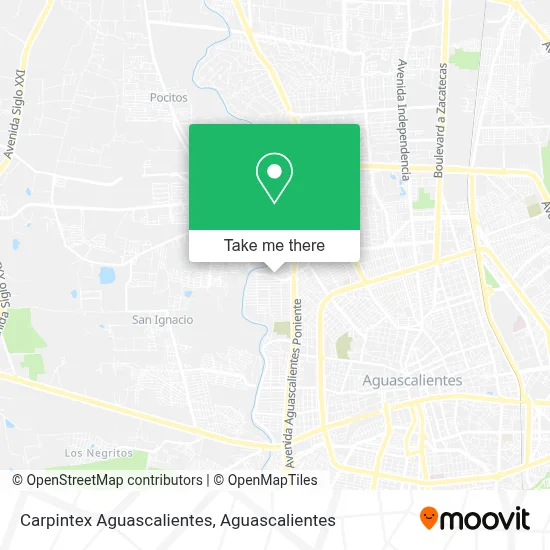Carpintex Aguascalientes map