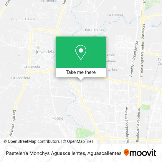Pastelería Monchys Aguascalientes map