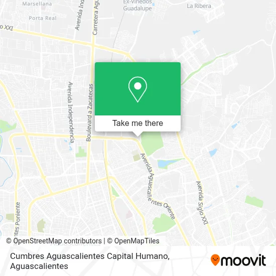 Cumbres Aguascalientes Capital Humano map
