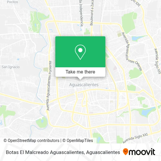 Botas El Malcreado Aguascalientes map