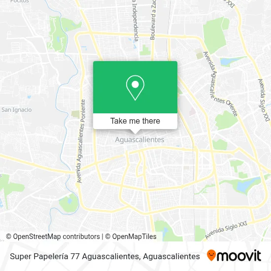 Super Papelería 77 Aguascalientes map