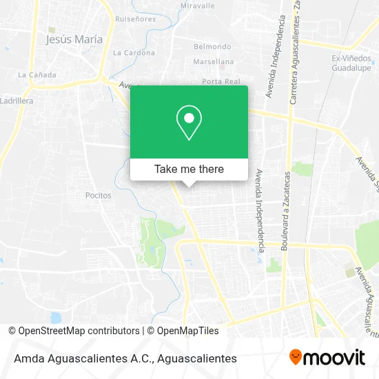 Amda Aguascalientes A.C. map