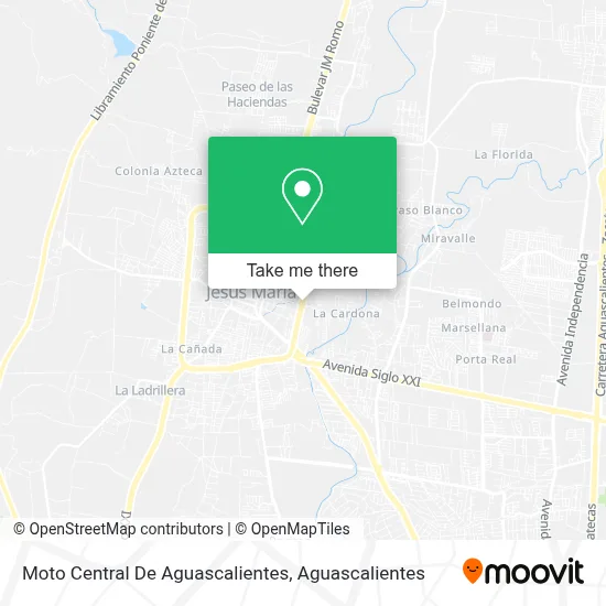Moto Central De Aguascalientes map